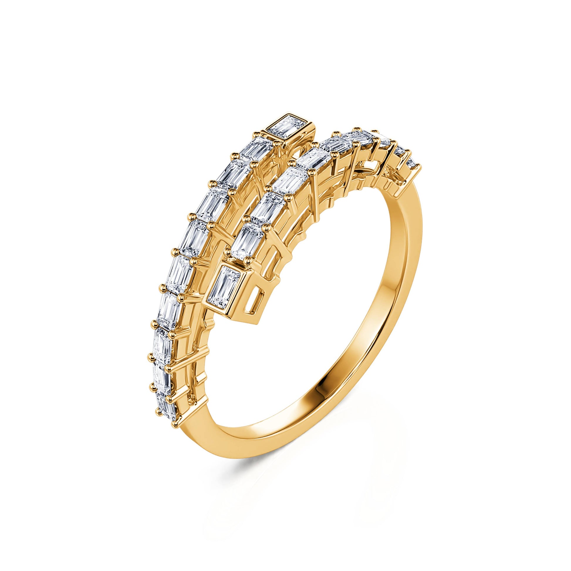 Bague serpent diamant emeraude or jaune Naja 1