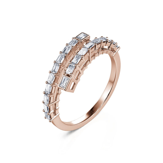 Naja&nbsp;-&nbsp;Bague serpent diamant emeraude or rose  #1