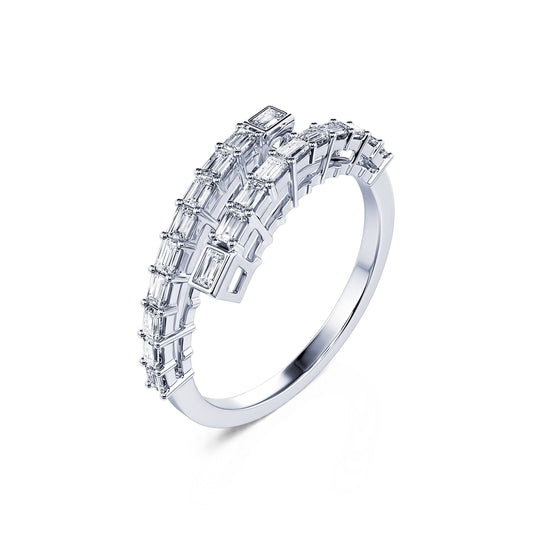 Naja - Bague serpent diamant emeraude or blanc #1