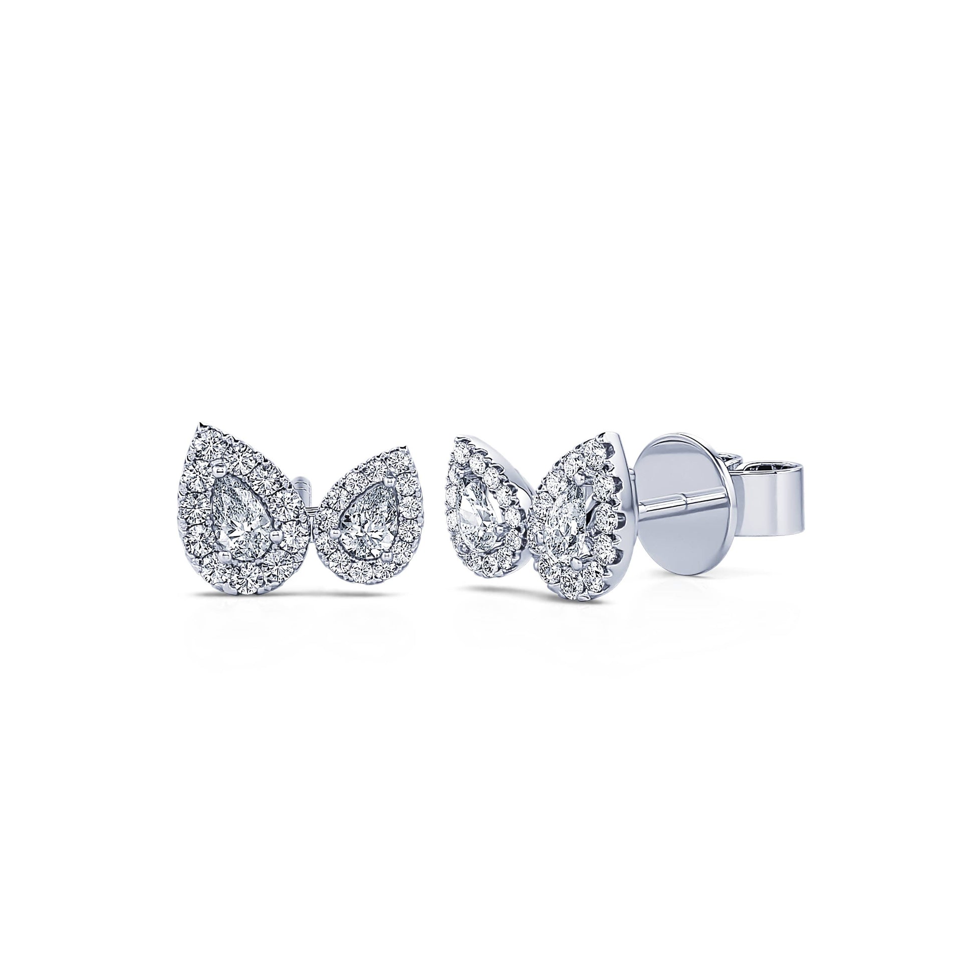Puces d'oreilles "Toi &amp; Moi" or blanc diamants Nala 2