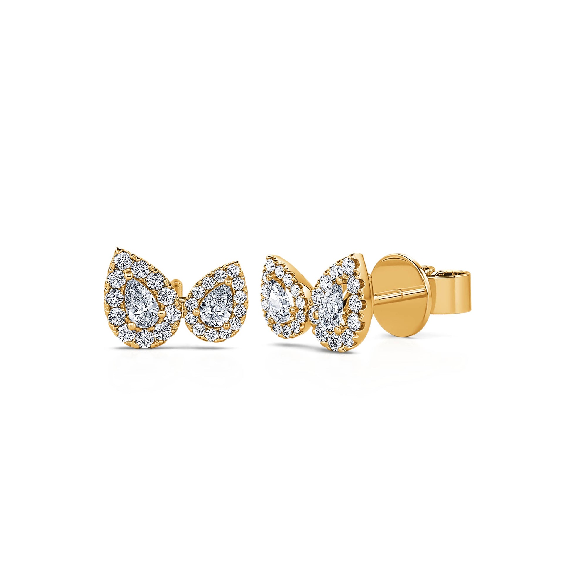Puces d'oreilles "Toi &amp; Moi" or jaune diamants Nala 2