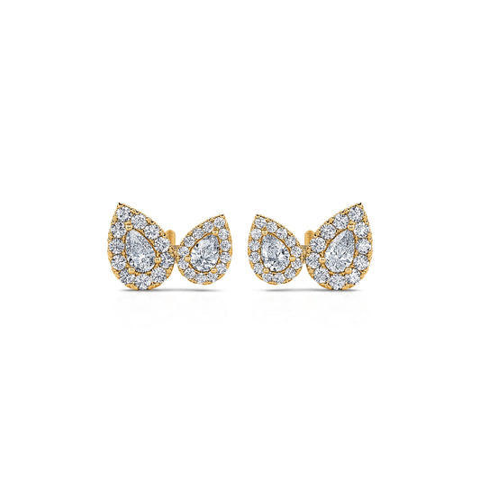 Nala - Puces d'oreilles "Toi & Moi" or jaune diamants #1