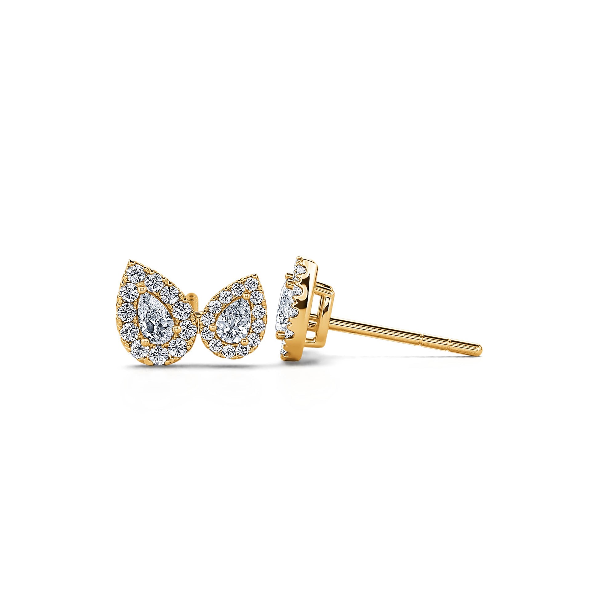 Puces d'oreilles "Toi &amp; Moi" or jaune diamants Nala 3