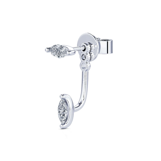Naomie&nbsp;-&nbsp;Mono boucle d'oreilles or blanc diamant #2