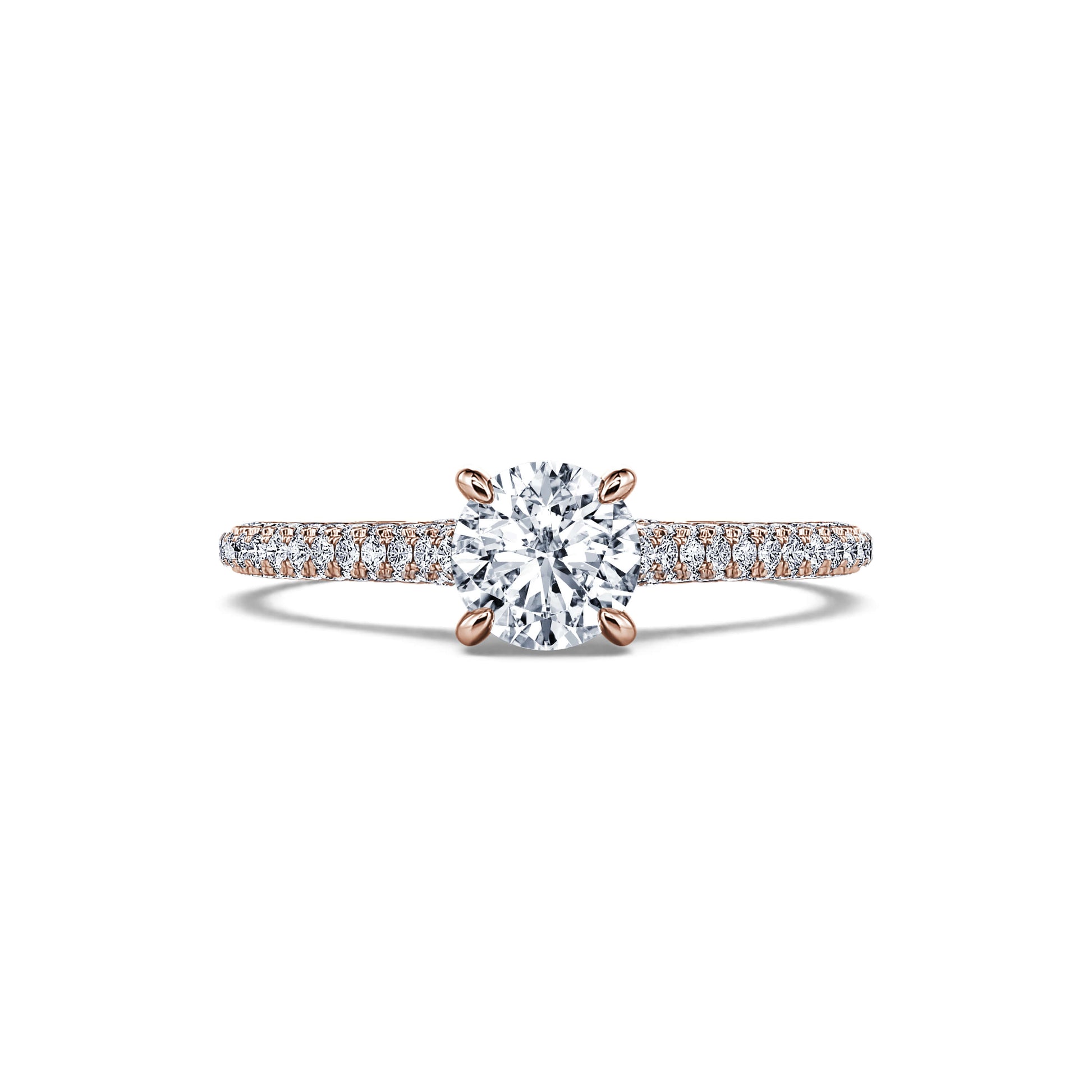 Solitaire diamant de synthèse en or rose Nastasia Lab 1