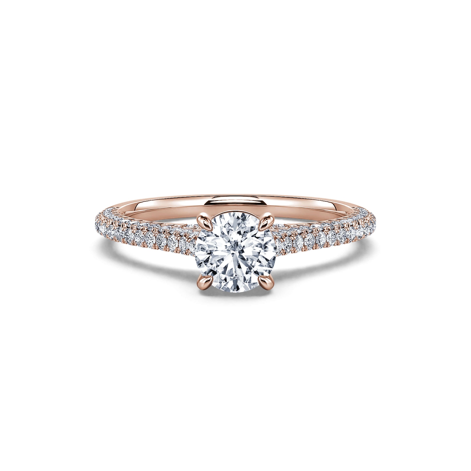 Solitaire diamant de synthèse en or rose Nastasia Lab 4