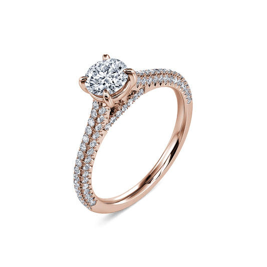 Nastasia Lab&nbsp;-&nbsp;Solitaire diamant de synthèse en or rose #2