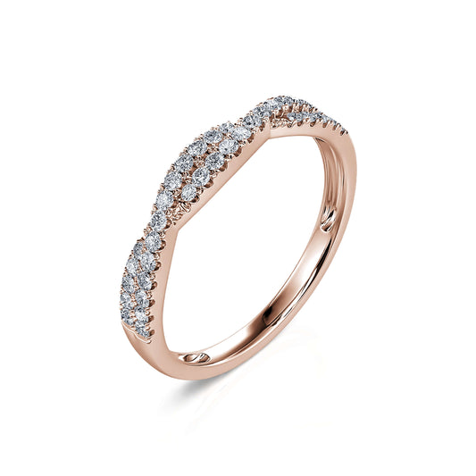 Nilla&nbsp;-&nbsp;Alliance entrelacée diamant or rose #1