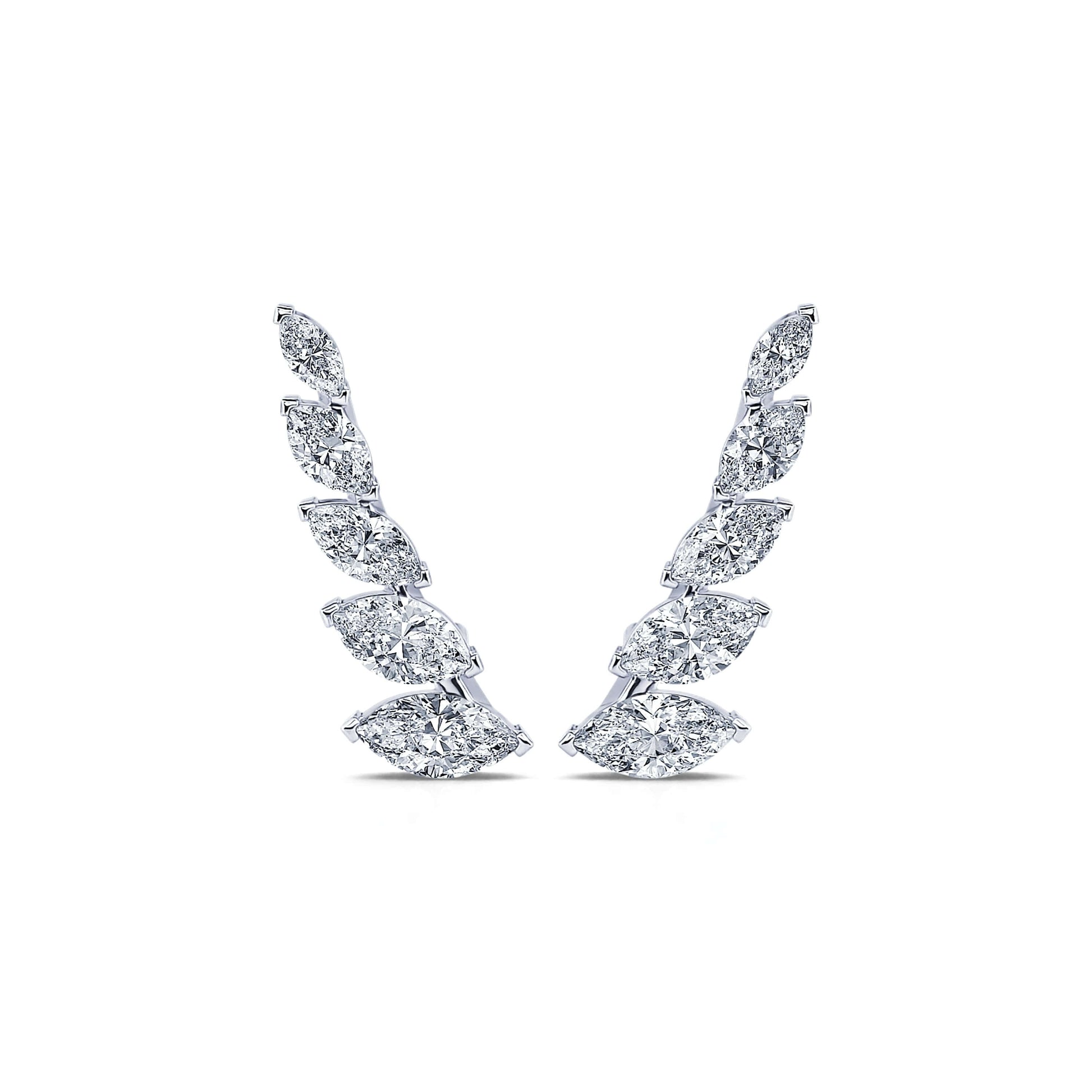 Boucle d'oreilles or blanc et diamant marquise Nina 1