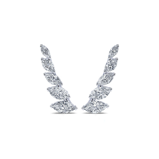Nina&nbsp;-&nbsp;Boucle d'oreilles or blanc et diamant marquise #1