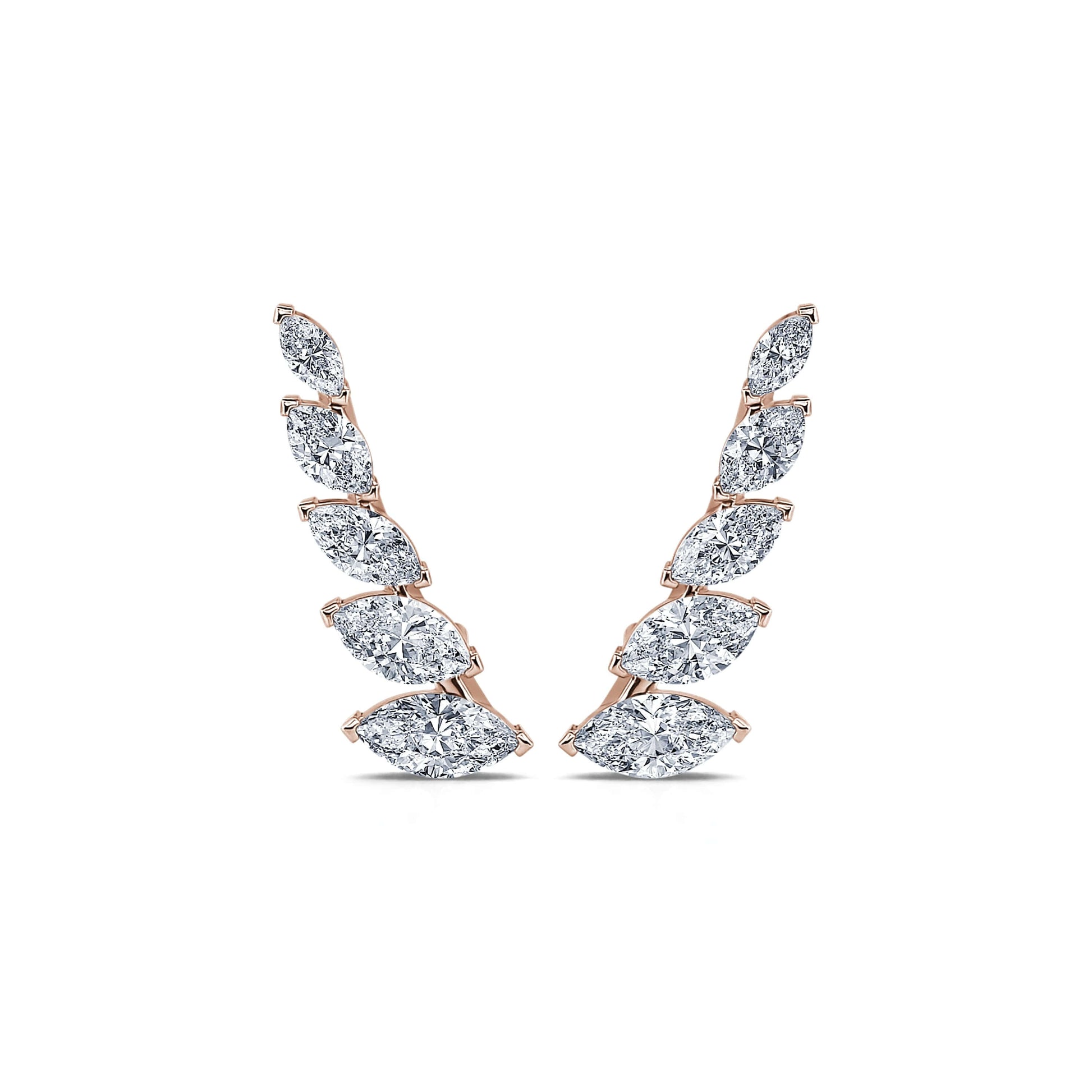 Boucle d'oreilles or rose et diamant marquise Nina 1