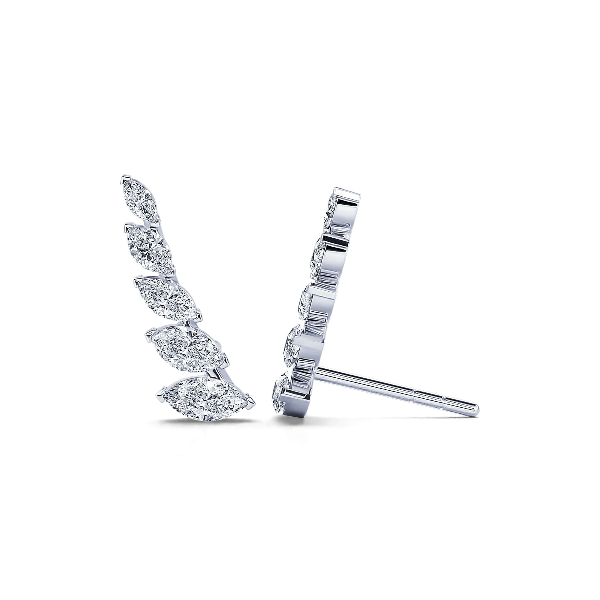 Boucle d'oreilles or blanc et diamant marquise Nina 3