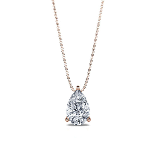 Noa L&nbsp;-&nbsp;Pendentif goutte diamant poire or rose #1