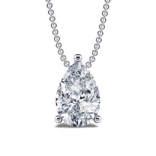 Noa M&nbsp;-&nbsp;Pendentif goutte diamant poire or blanc #2