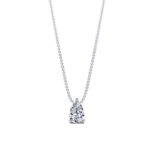 Noa - Pendentif goutte diamant poire or blanc #1