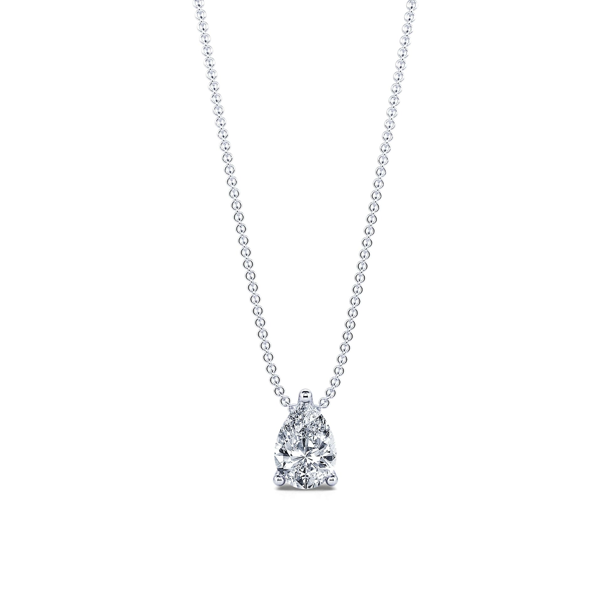 Pendentif goutte diamant poire or blanc Noa S 1