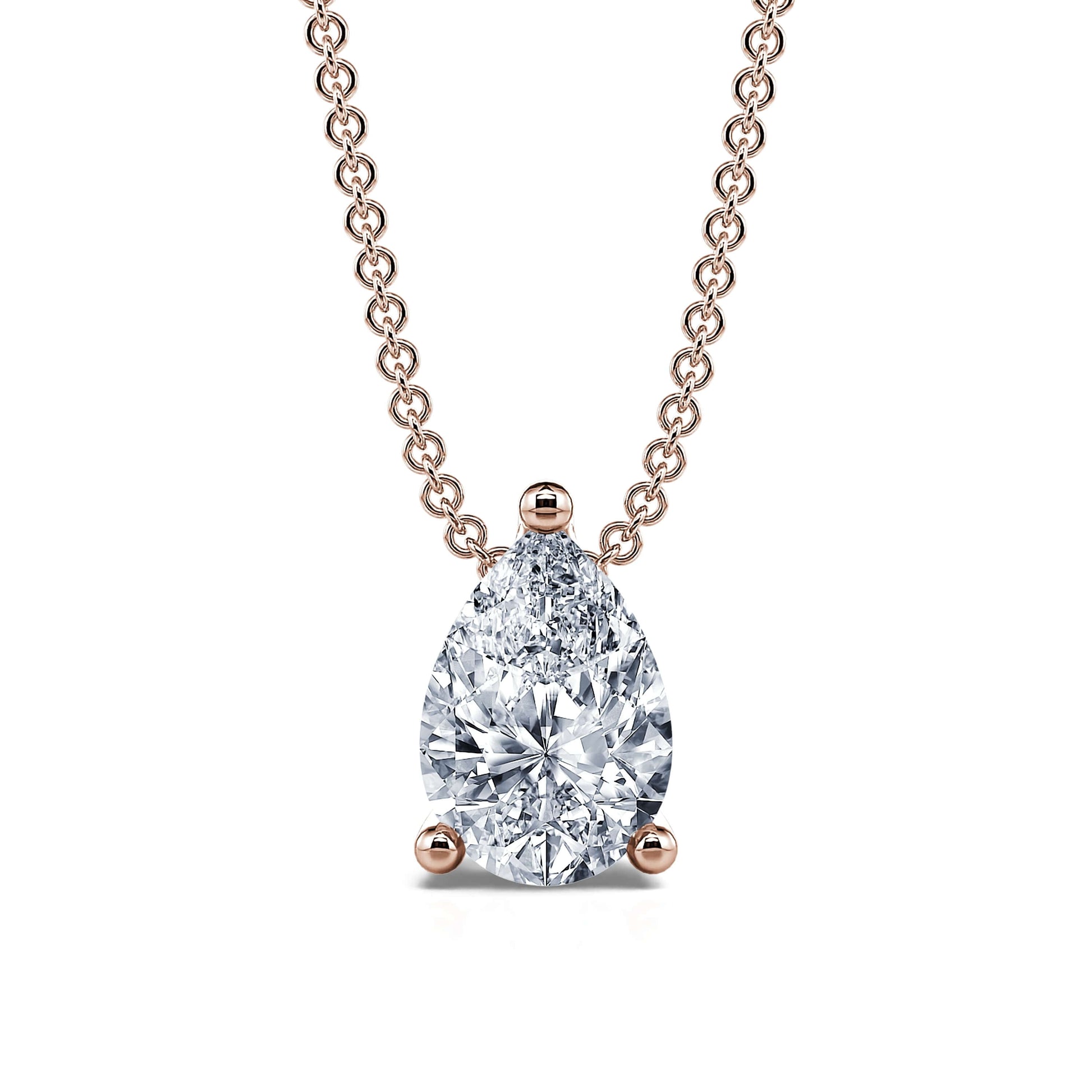 Pendentif goutte diamant poire or rose Noa S 2