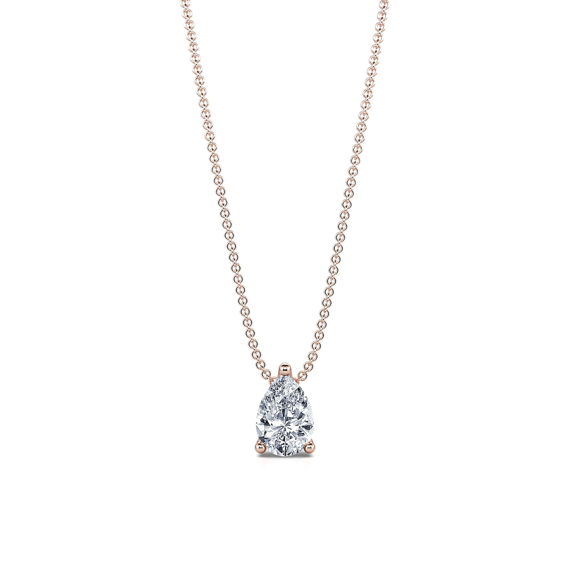 Pendentif goutte diamant poire or rose Noa S 1