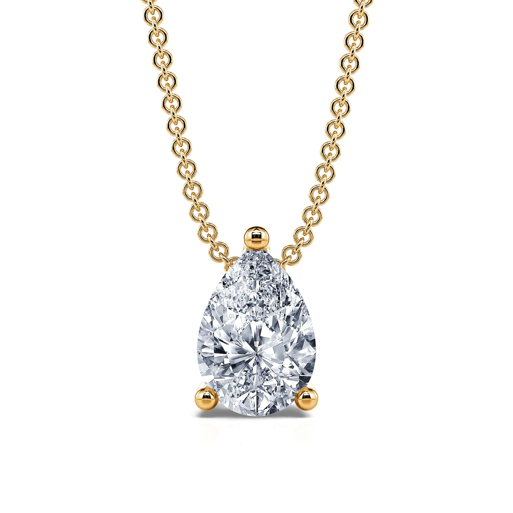 Pendentif goutte diamant poire or jaune Noa S 2
