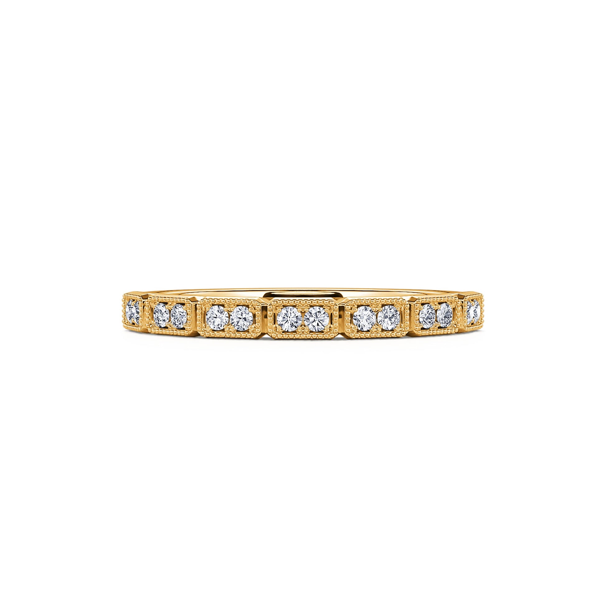 Alliance géométrique diamant et or jaune Noelia 2