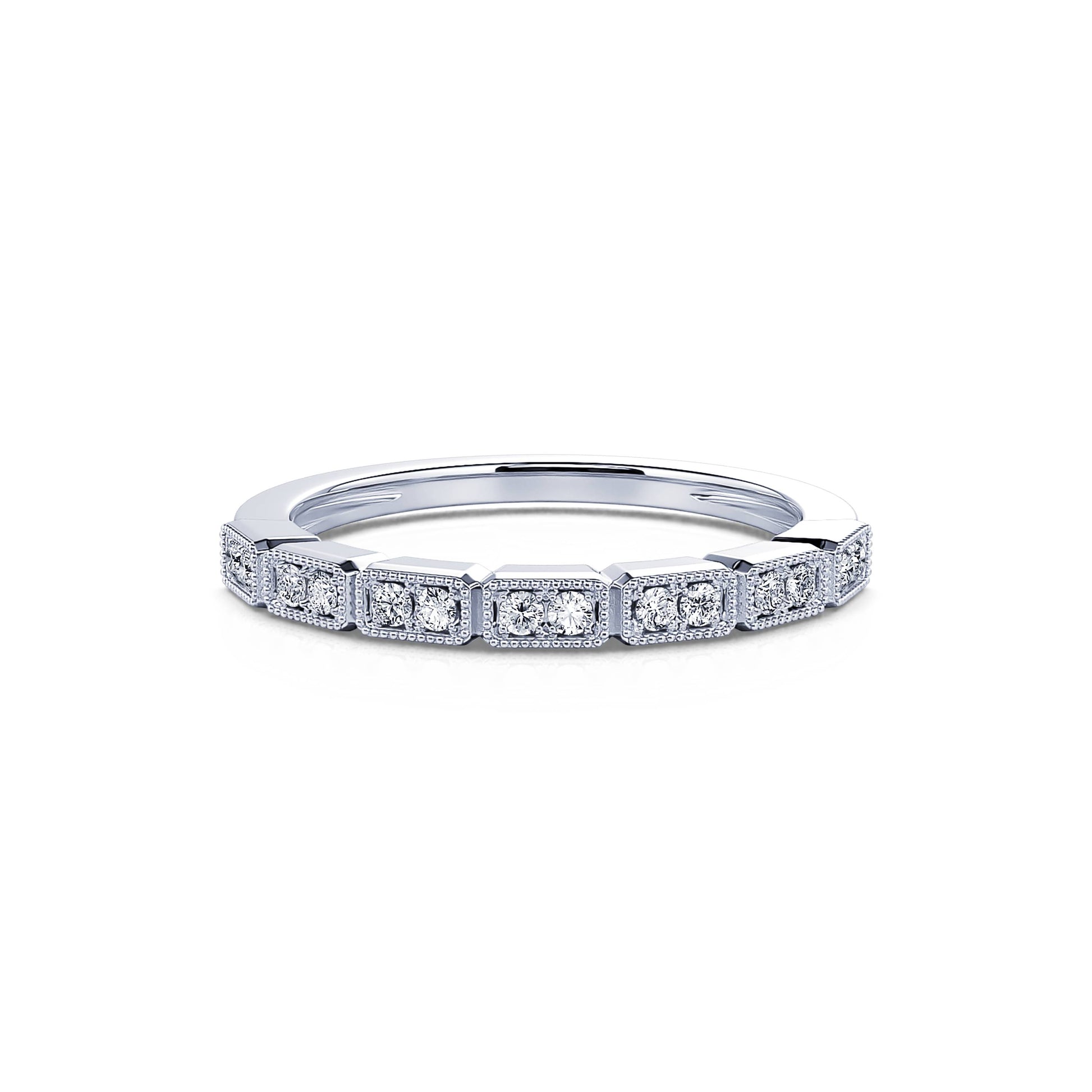 Alliance géométrique diamant et platine Noelia 3