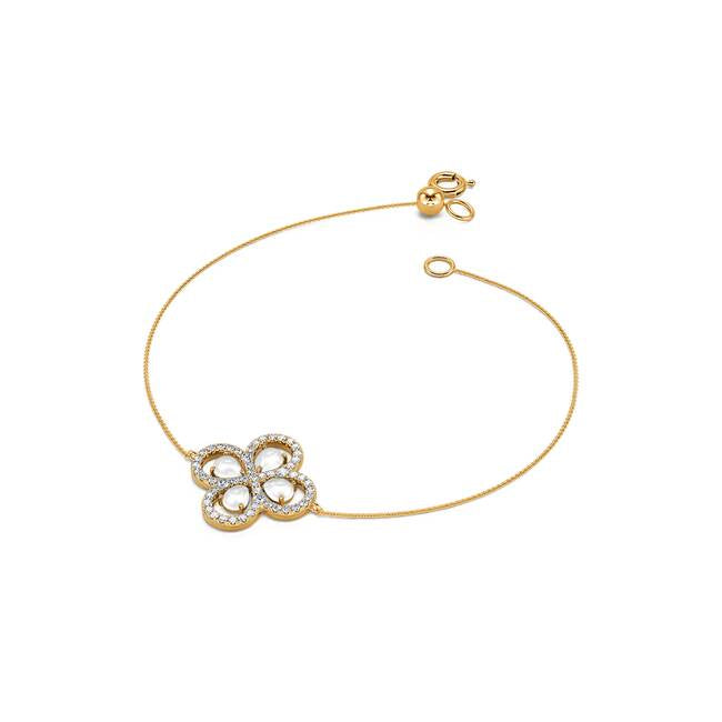 Bracelet trèfle diamants et nacre Nolan 1