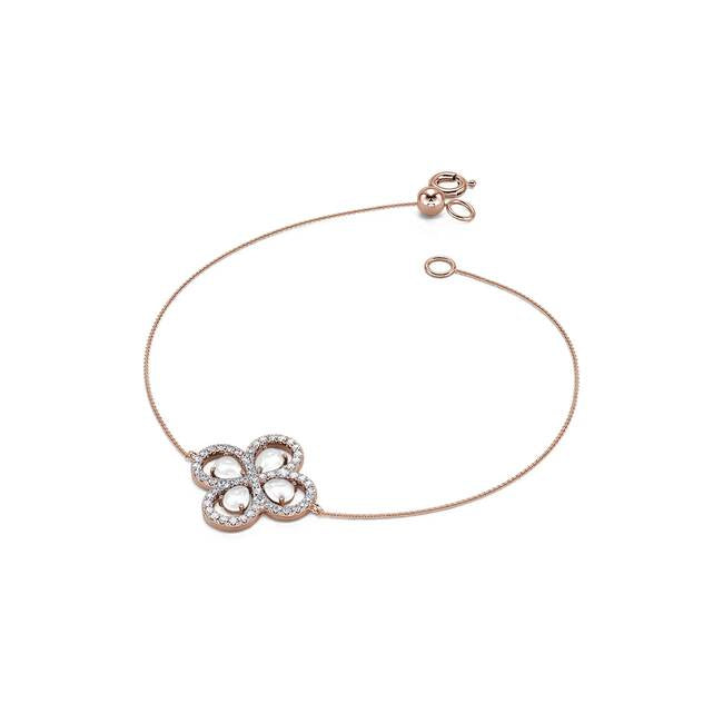 Bracelet trèfle diamants et nacre Nolan 1