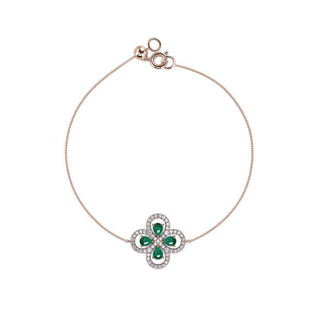 Bracelet or rose diamant et malachite Nolan 2