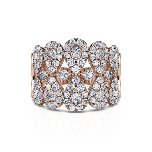 Nona - Bague dentelle diamant or rose #2