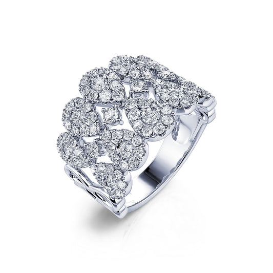 Nona&nbsp;-&nbsp;Bague dentelle diamant or blanc #1