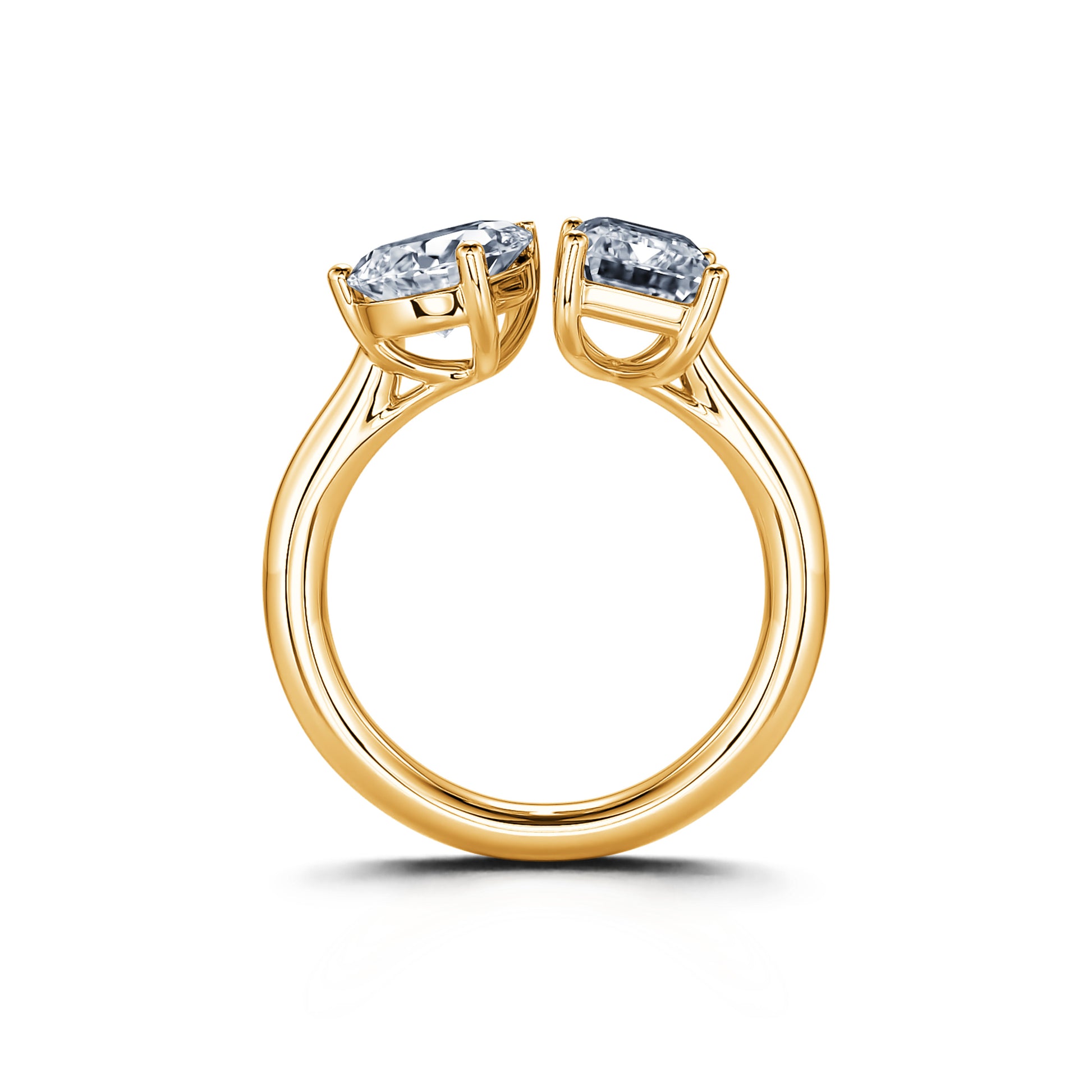 Bague Toi &amp; Moi poire et émeraude en or jaune Nova Lab 4