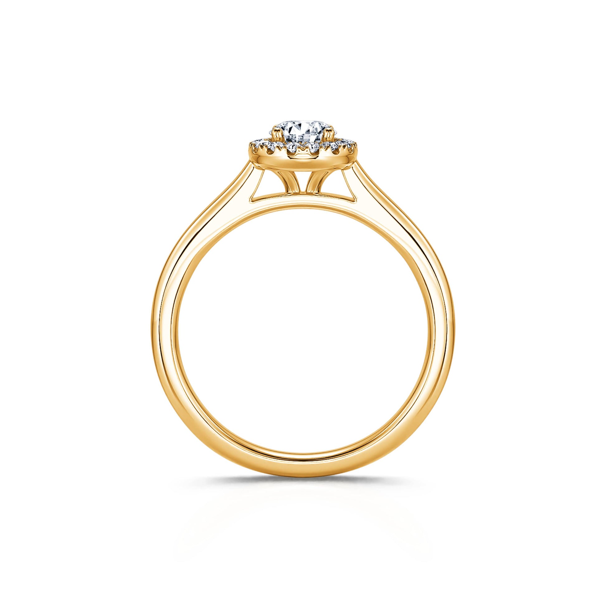 Bague de fiançailles Diamant Halo or jaune Odette 3