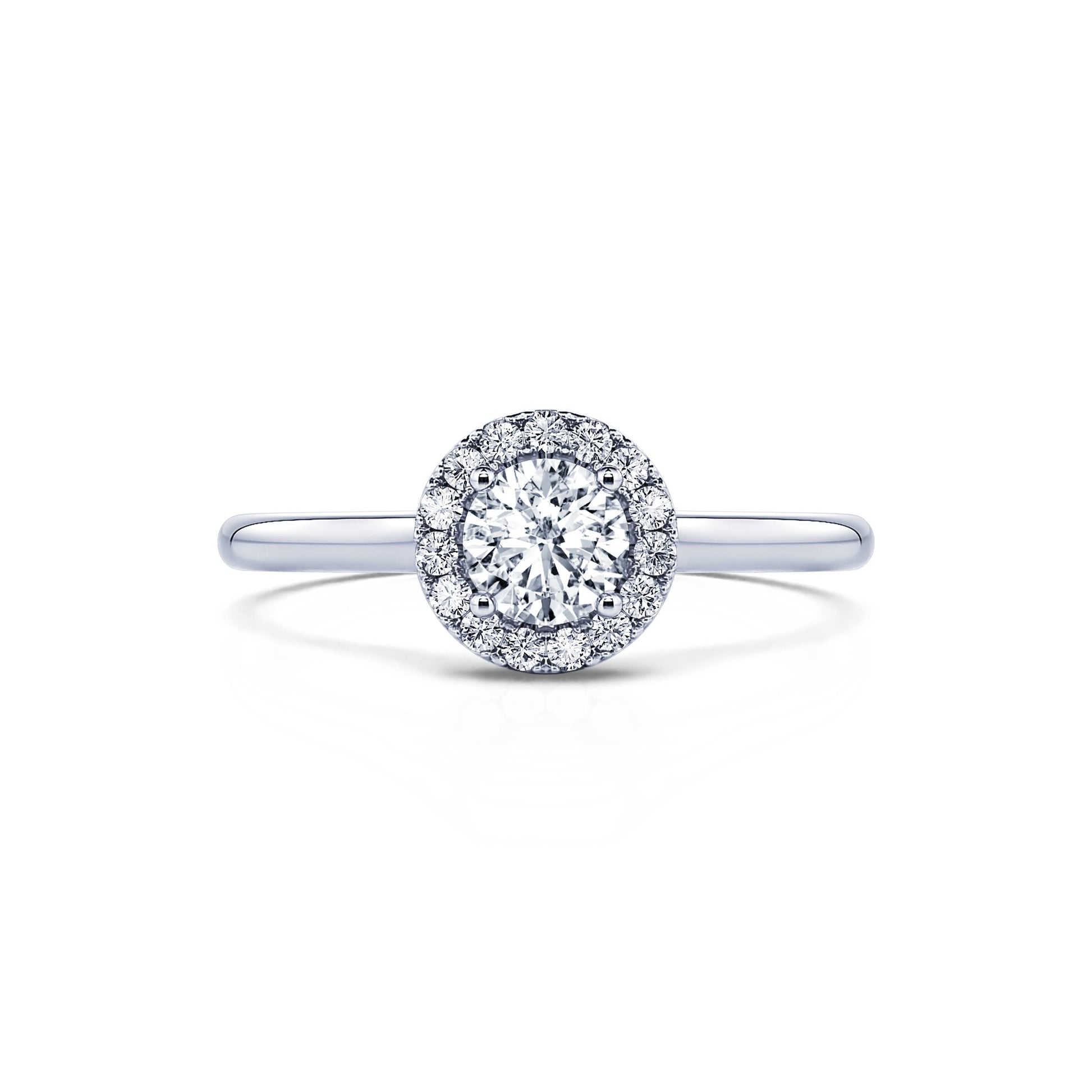 Bague de fiançailles Diamant Halo platine Odette 1
