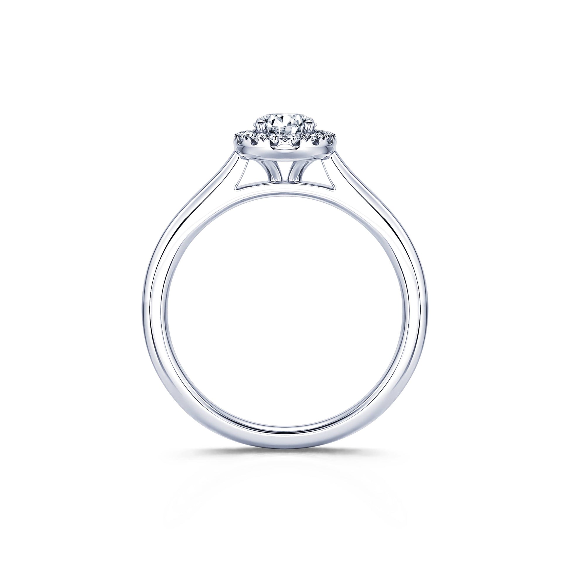 Bague de fiançailles Diamant Halo platine Odette 4