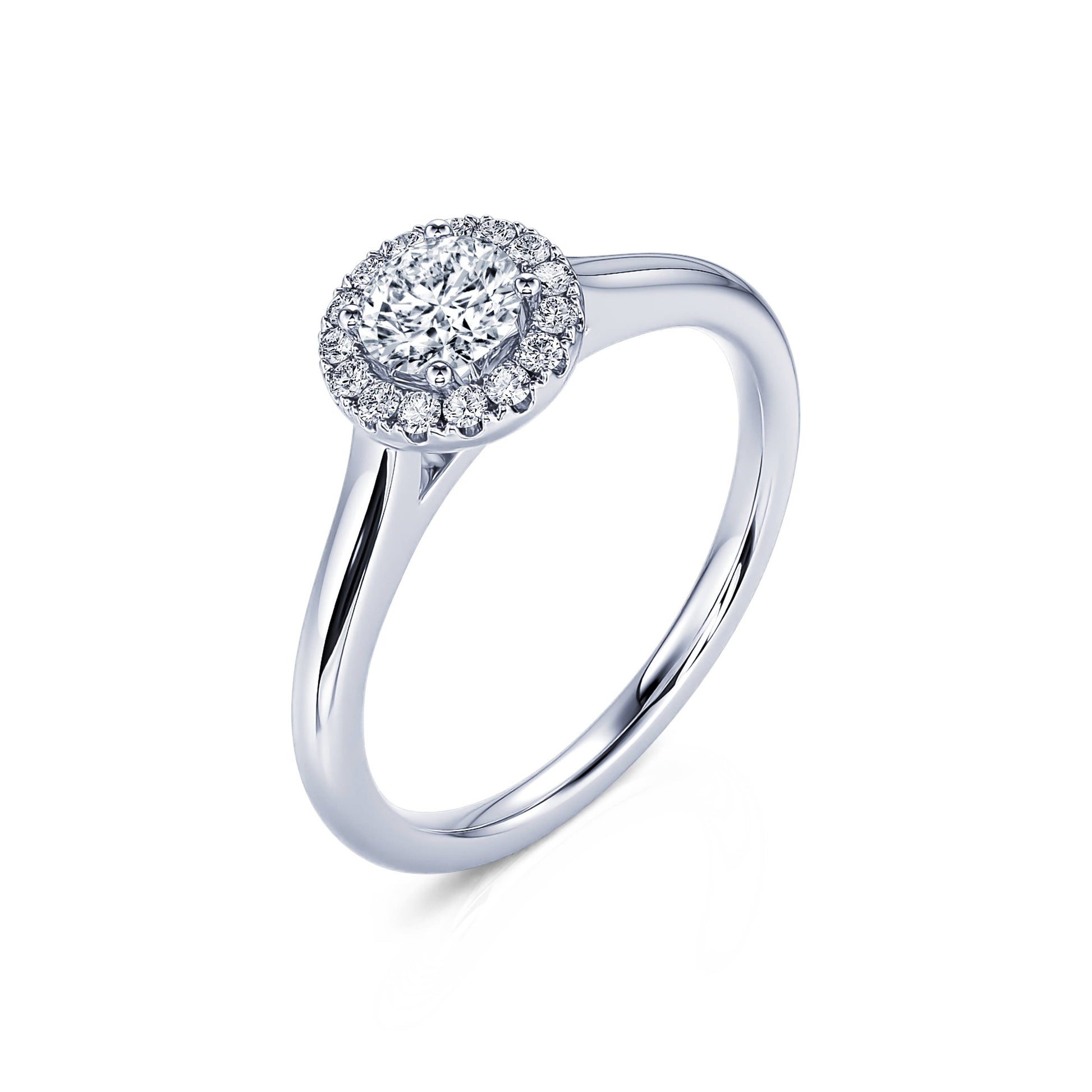 Bague de fiançailles Diamant Halo platine Odette 2