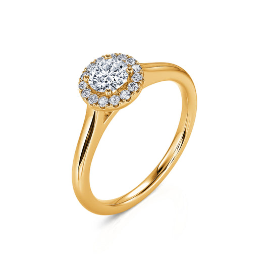 Odette&nbsp;-&nbsp;Bague de fiançailles Diamant Halo or jaune #2