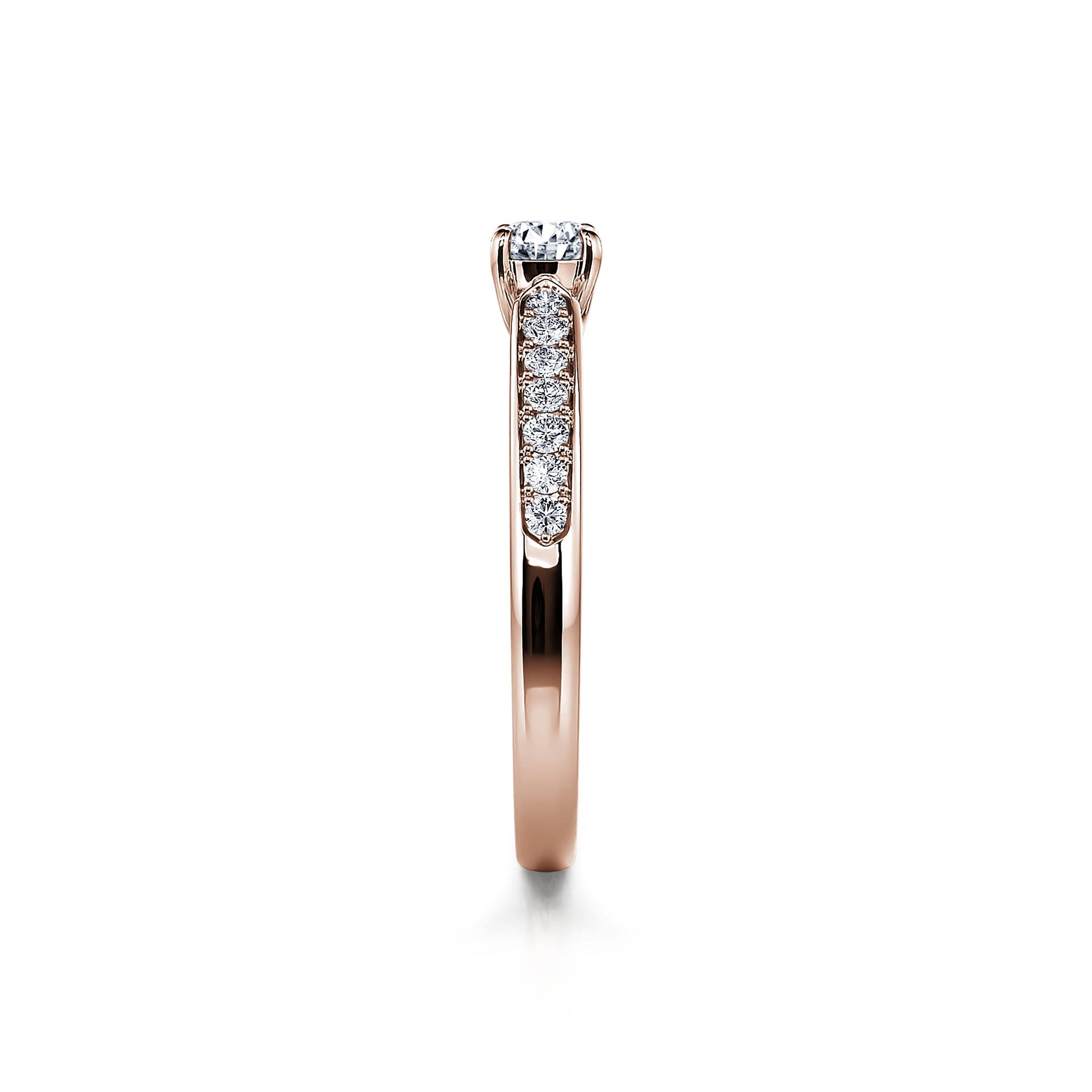 Solitaire or rose et diamant Ofé 4