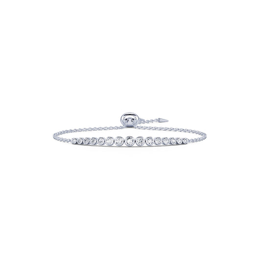 Ofy - Bracelet diamant serti clos or blanc #2