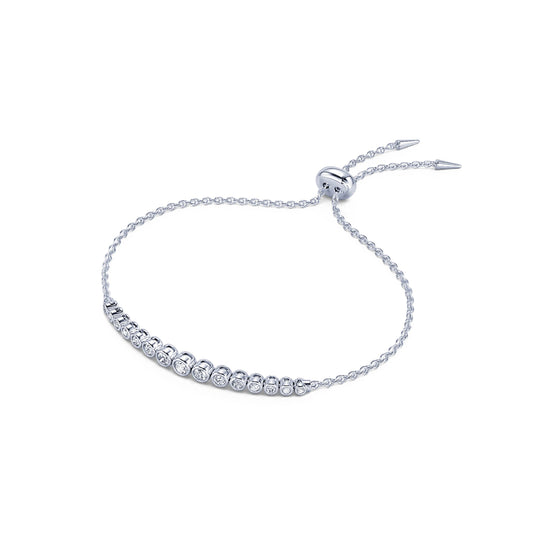 Ofy - Bracelet diamant serti clos or blanc #1