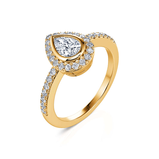 Ophelie&nbsp;-&nbsp;Bague de fiançailles or jaune diamant poire #2