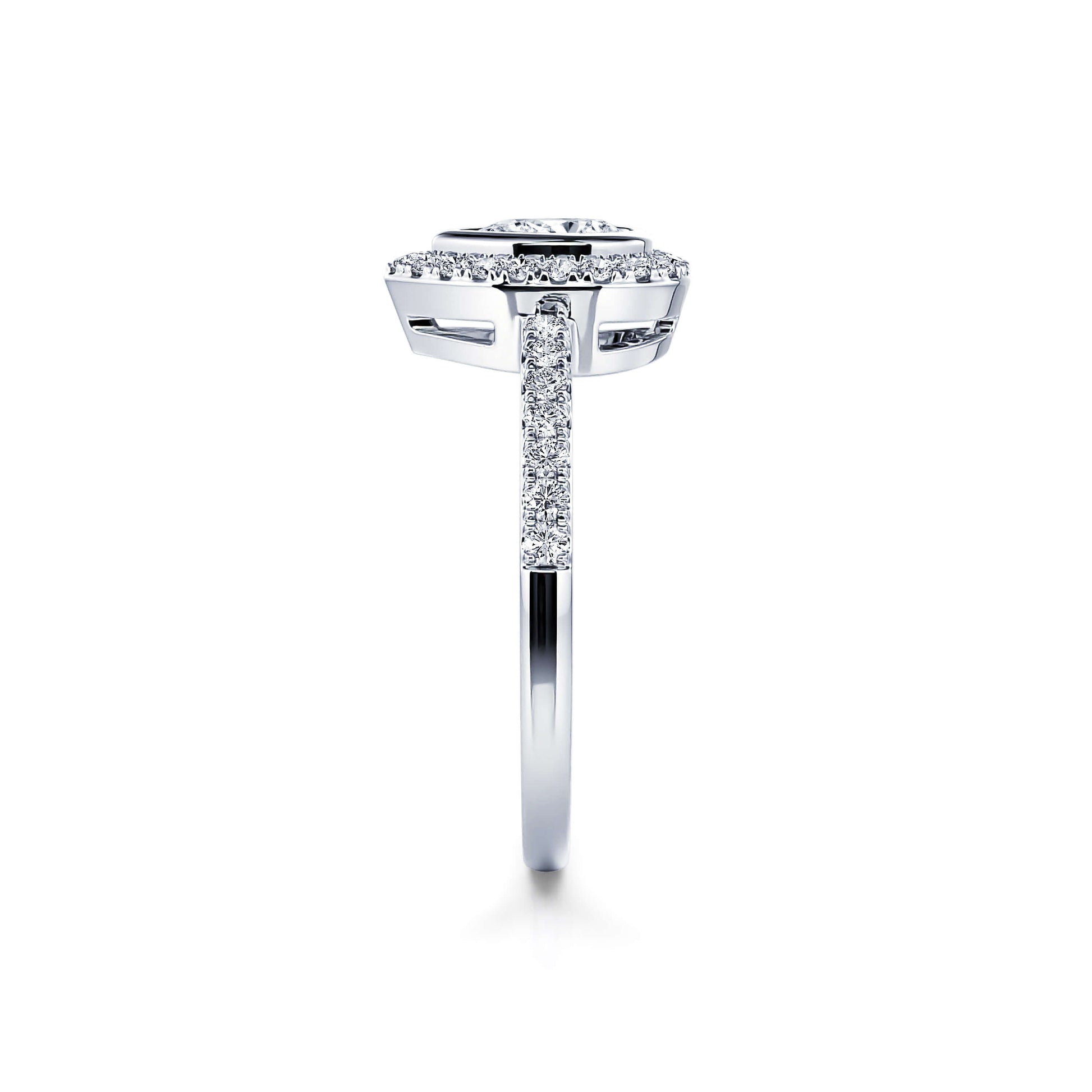 Bague de fiançailles platine diamant poire Ophelie 3