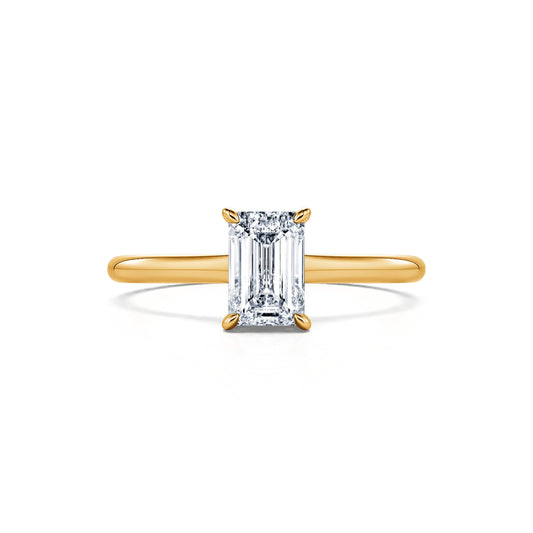 Orli Lab - Solitaire or jaune diamant de synthèse émeraude #1