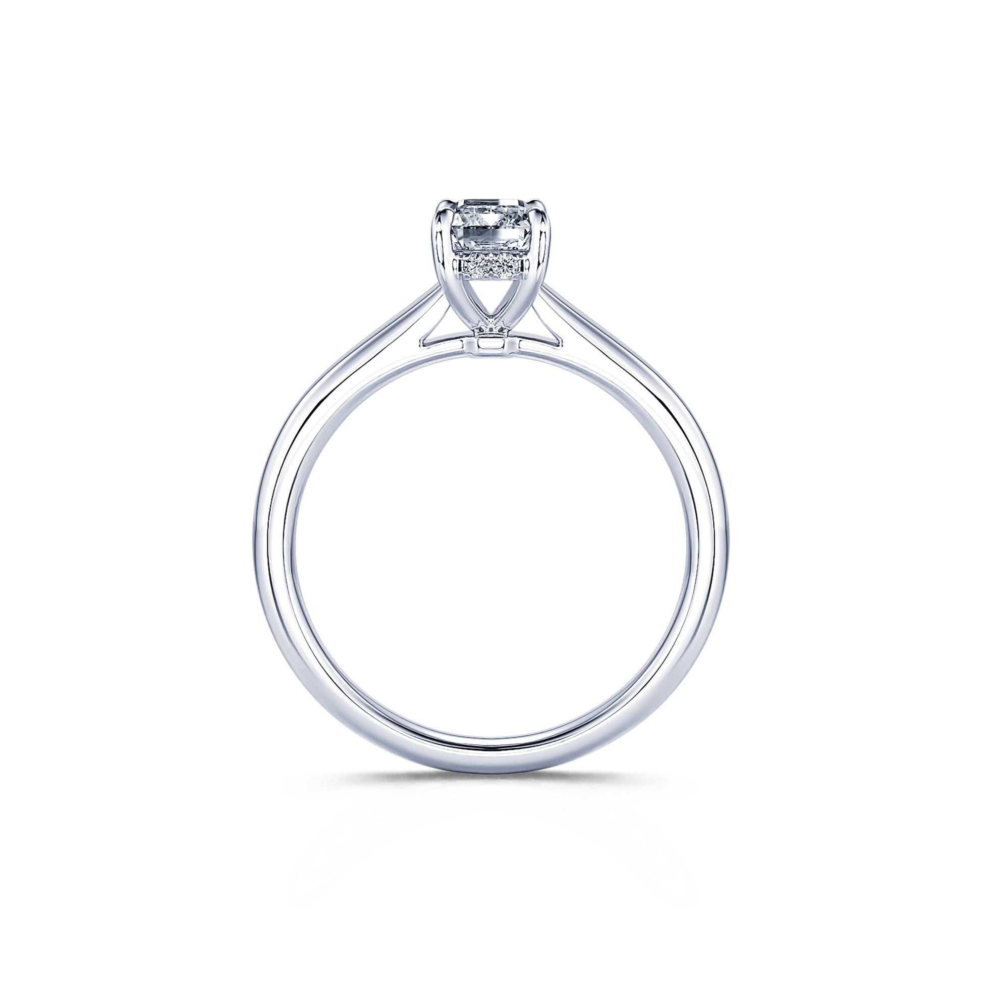 Solitaire platine diamant émeraude Orli 3
