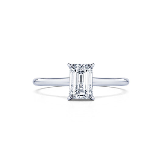 Orli - Solitaire platine diamant émeraude #1