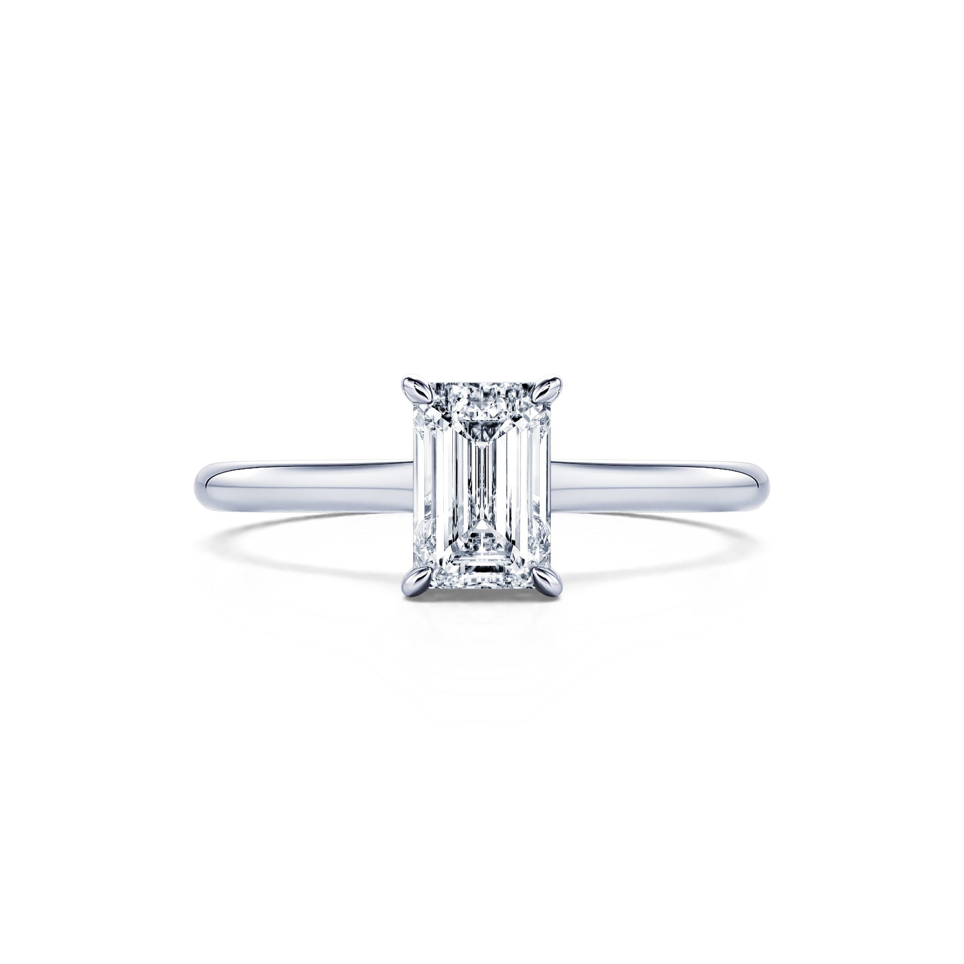 Solitaire platine diamant émeraude Orli 1