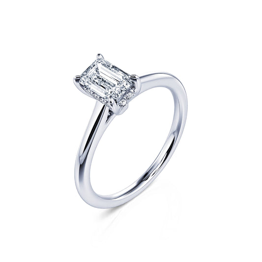 Orli Lab&nbsp;-&nbsp;Solitaire platine diamant de synthèse émeraude #2
