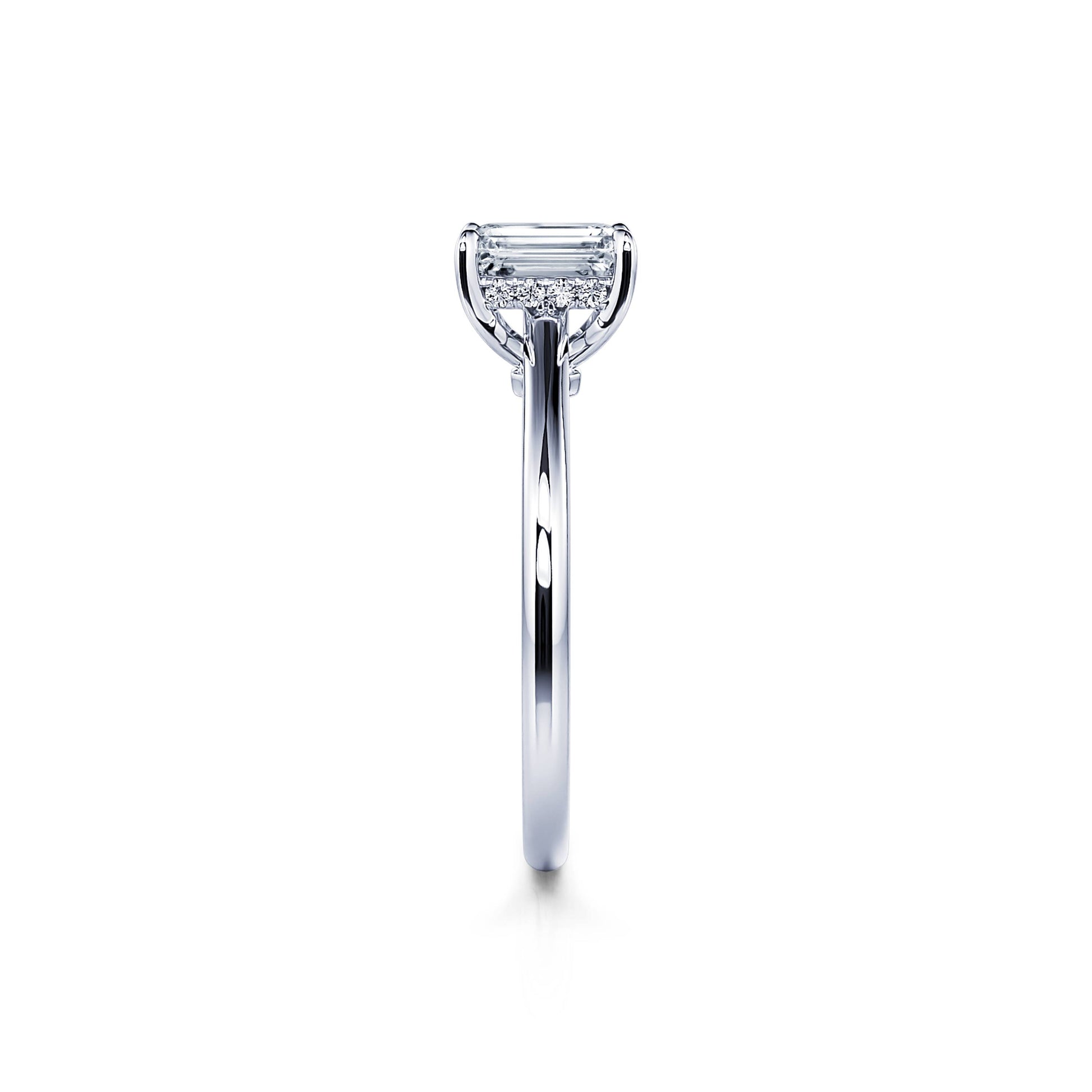 Solitaire platine diamant émeraude Orli 4