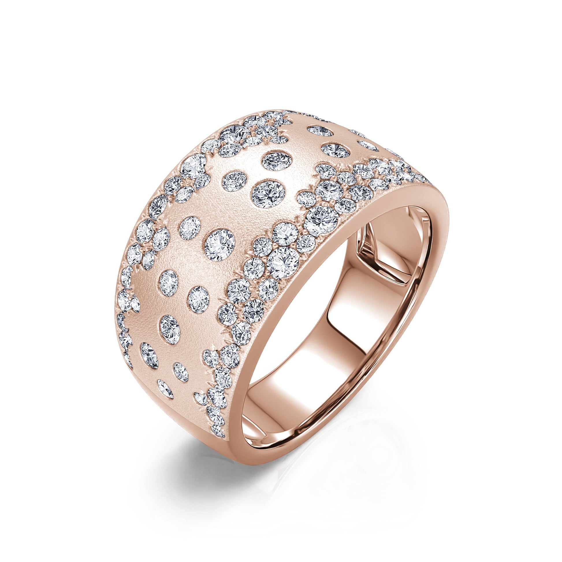 Bague or rose parsemée diamant Paige L 1