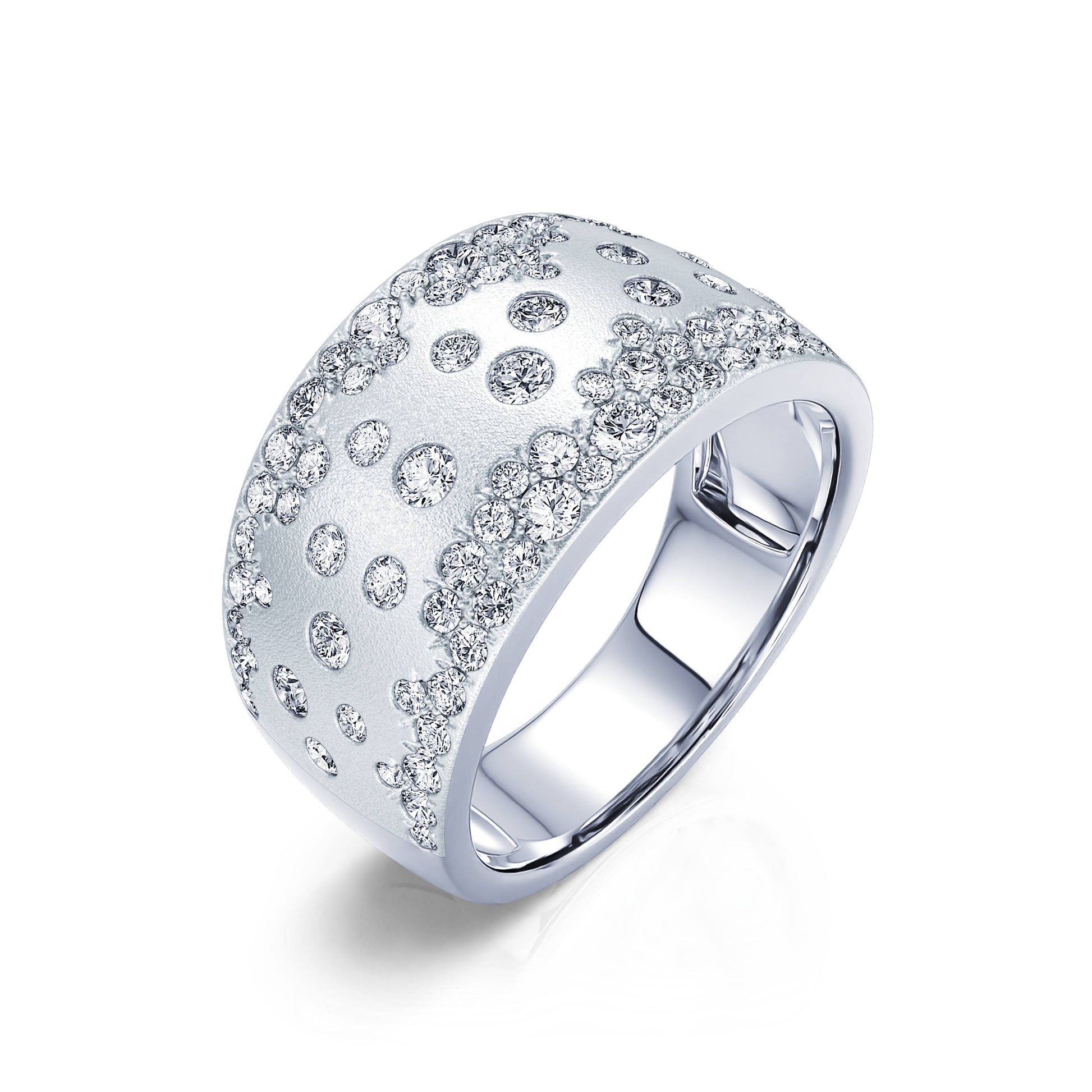 Bague or blanc parsemée diamant Paige L 1