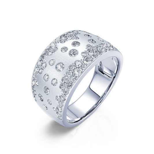 Paige L&nbsp;-&nbsp;Bague or blanc parsemée diamant #1